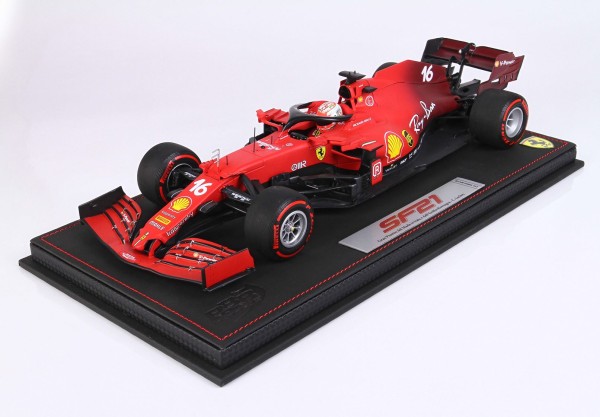 BBR Ferrari SF21 C. Leclerc car n. 16 RED SOFT tyres Limited Edition 150 1/18