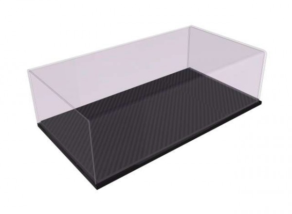 Display case Stuttgart for 1:12 models Acrylic bonnet with acrylic base plate carbon effect L510xW240xH150mm