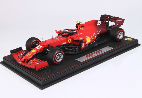 BBR Ferrari SF21 C. Sainz car n. 55 RED SOFT tyres Limited Edition 50 1/18
